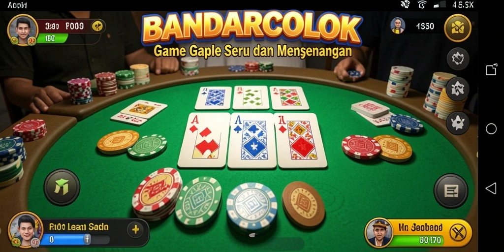 Gameplay seru di BANDARCOLOK, nikmati permainan Gaple bersama teman.
