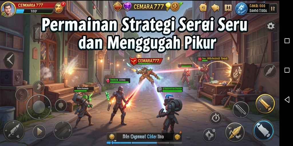 Tangkapan layar menunjukkan pertempuran strategi yang intens di CEMARA777.