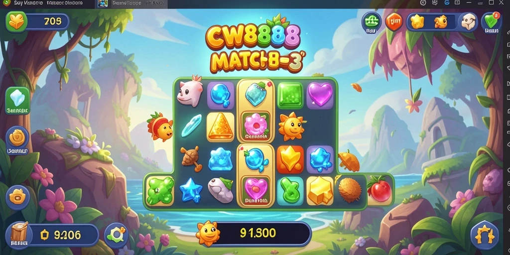 Tampilan seru dari gameplay CW8888 dengan elemen yang mencolok.