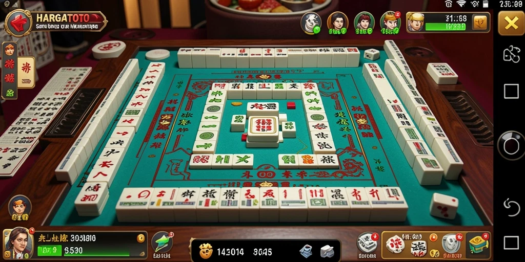 Tampilan gameplay seru di HARGATOTO yang mengujicoba keterampilan Mahjong.