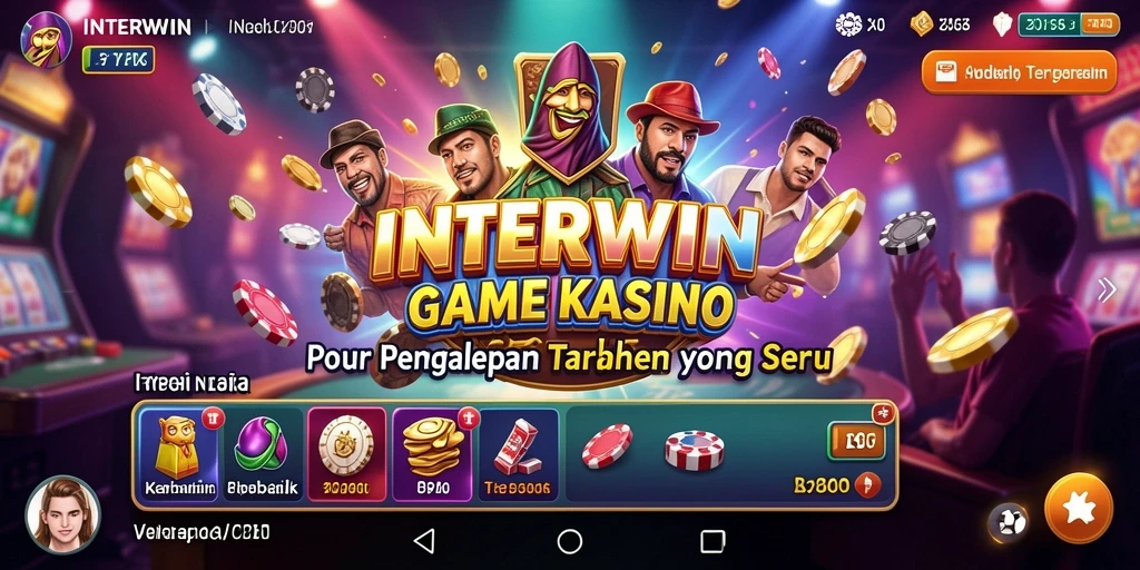 Tampilan gameplay INTERWIN dengan suasana kasino yang mengesankan.