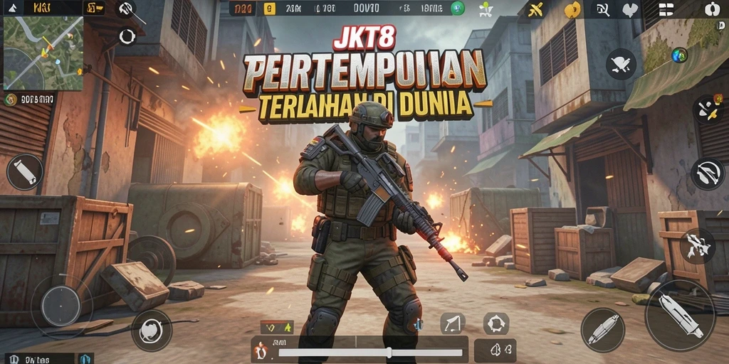 Gameplay menarik dari JKT8 dalam aksi pertempuran Battle Royale.