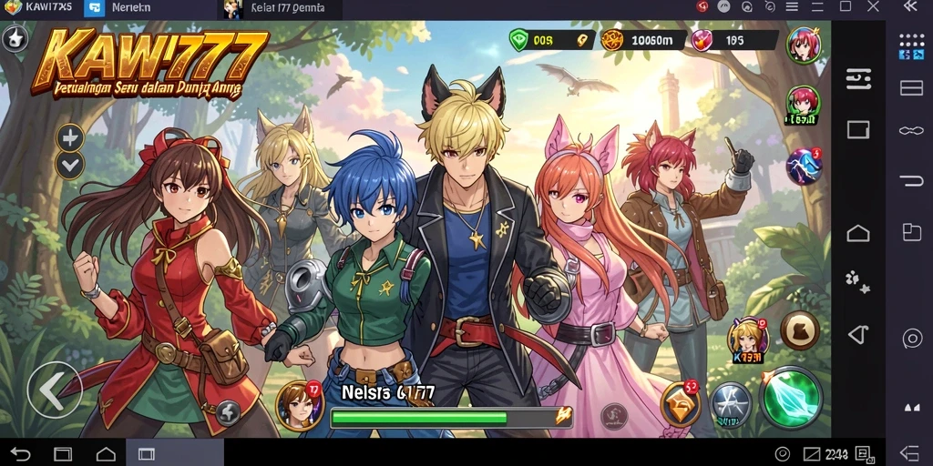 Tampilan gameplay seru KAWI777 dalam dunia Anime yang penuh petualangan.