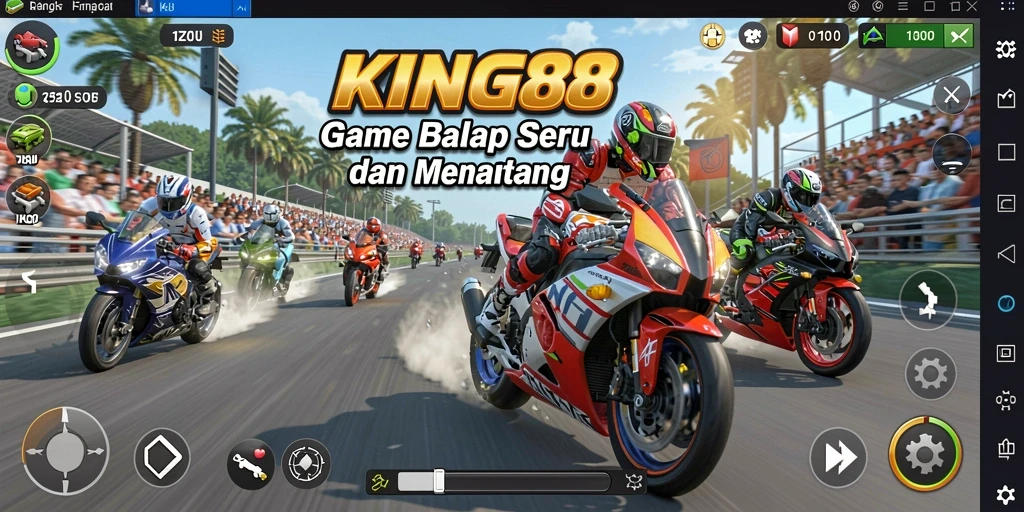 Gameplay KING88 yang mendebarkan dengan kecepatan tinggi di berbagai trek.