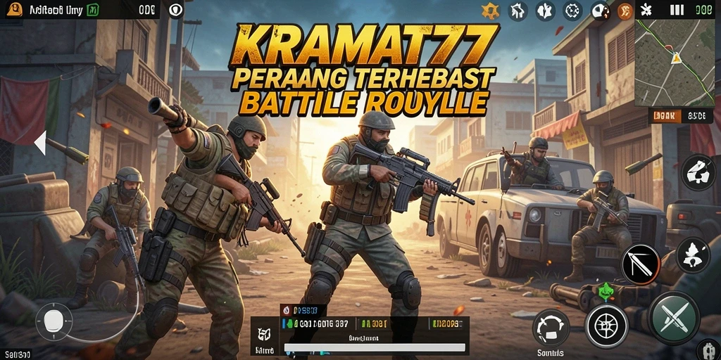 Tangkapan layar KRAMAT77 menampilkan aksi Battle Royale yang mendebarkan.