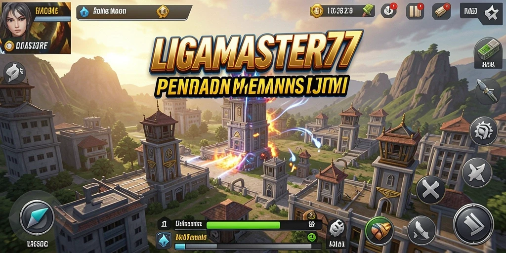 Tampilan gameplay LIGAMASTER77 yang seru dalam mode Tower Defense.