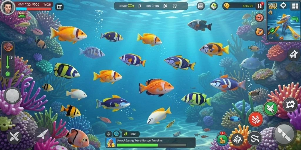 Tangkapan layar utama gameplay Tembak Ikan MARIATOGL.
