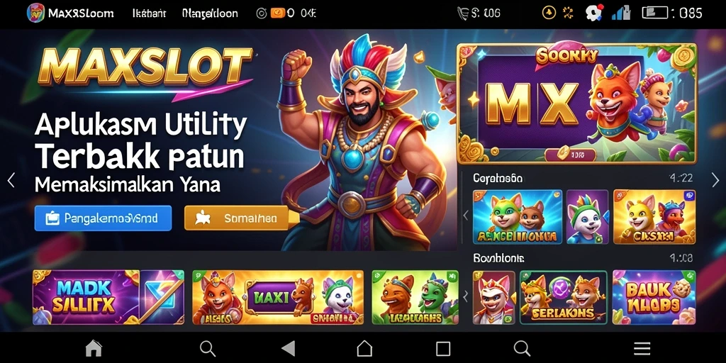 Tampilan antarmuka pengguna MAXSLOT yang intuitif dan mudah digunakan.