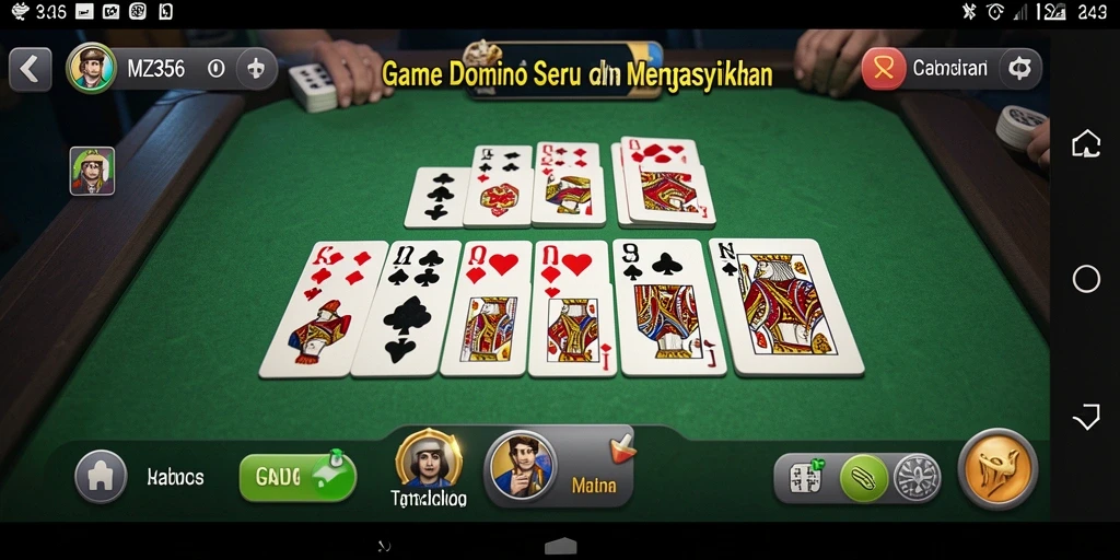 Tangkapan layar gameplay MZ356 menunjukkan aksi seru permainan Domino.