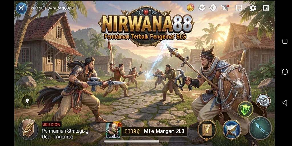 Tampilan gameplay seru di NIRWANA88 saat membangun kerajaan.