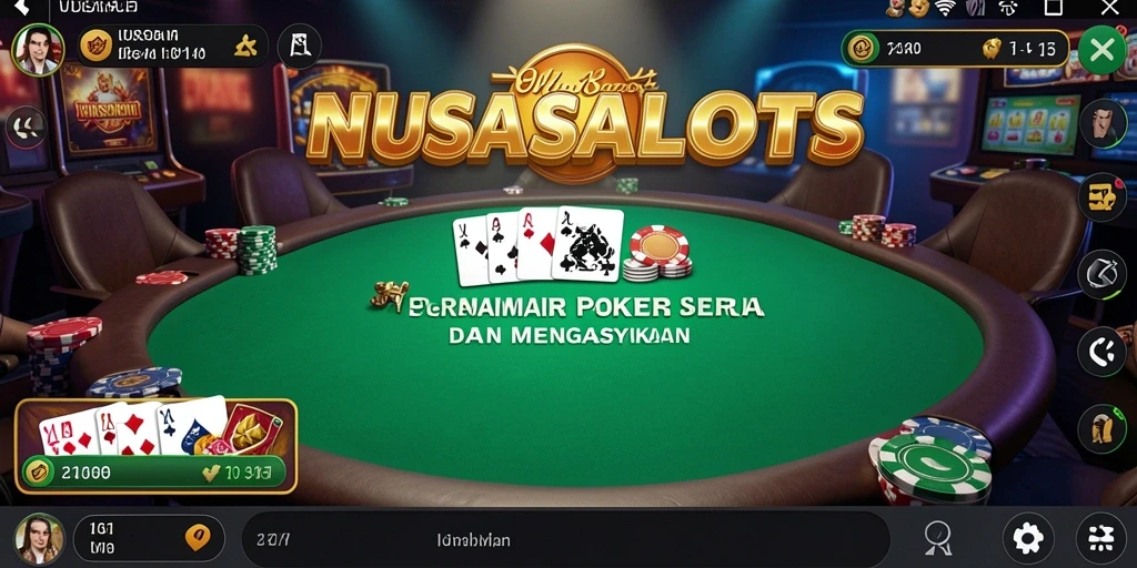Screenshot NUSASLOTS menunjukkan gameplay Poker yang seru dan interaktif.