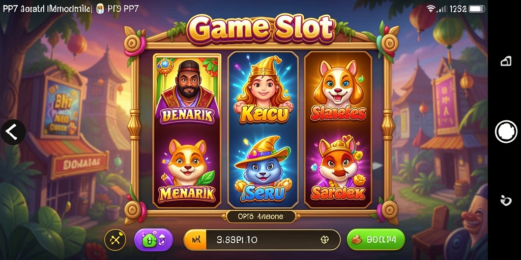 Tampilan gameplay Slot PP7 yang menarik dan penuh warna.