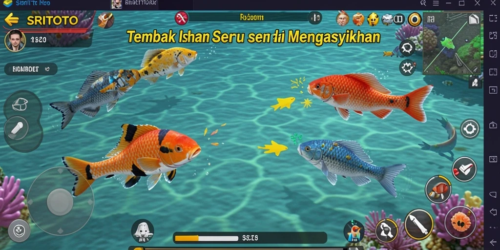 Tangkapan layar SRITOTO menampilkan momen mendebarkan saat menembak ikan.