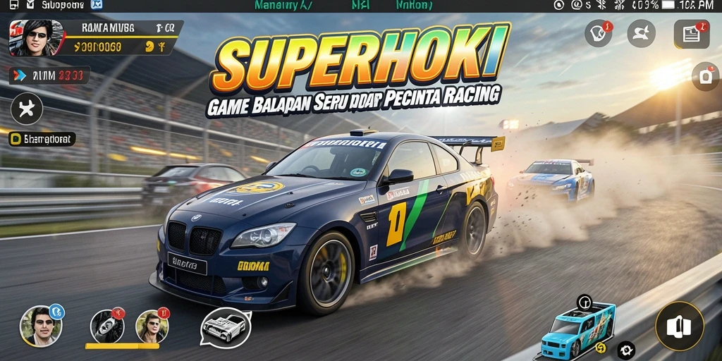 Gameplay balapan yang mendebarkan dan penuh aksi dalam SUPERHOKI.