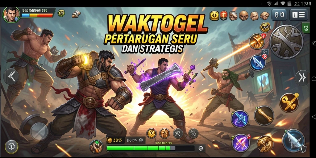 Tangkapan layar gameplay WAKTOGEL menampilkan aksi pertarungan yang mendebarkan.