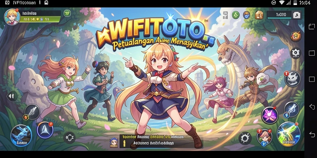 Tangkapan layar gameplay WIFITOTO menampilkan karakter Anime petualangan.